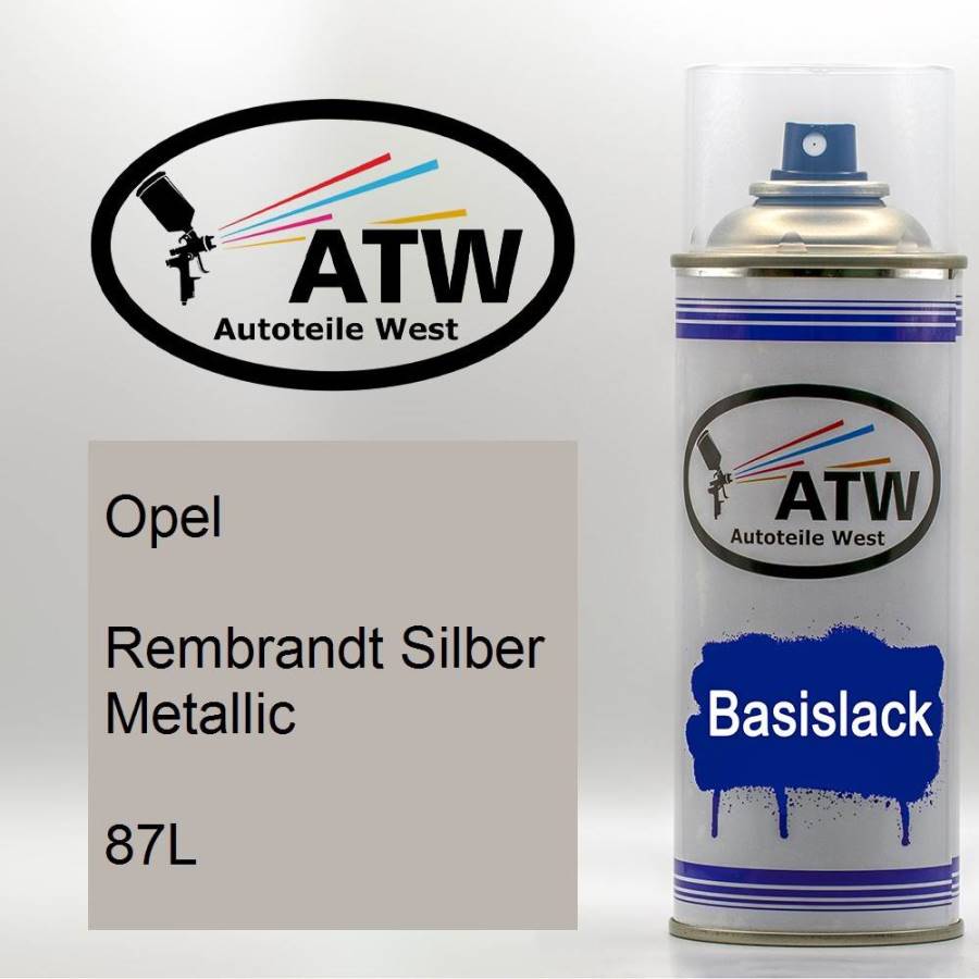 Opel, Rembrandt Silber Metallic, 87L: 400ml Sprühdose, von ATW Autoteile West.